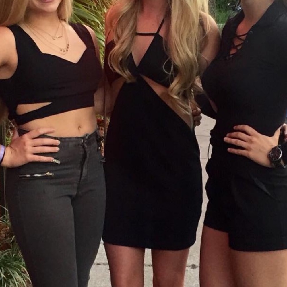 Black cut out dress